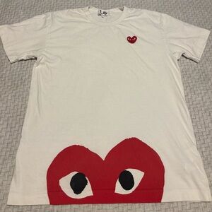 Play Comme des Garçons Red Heart White T-Shirt Size XL